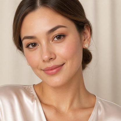 Rose Gold Amora Pave Heart Earrings product image 3