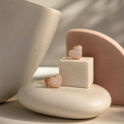 Rose Gold Amora Pave Heart Earrings product image 5