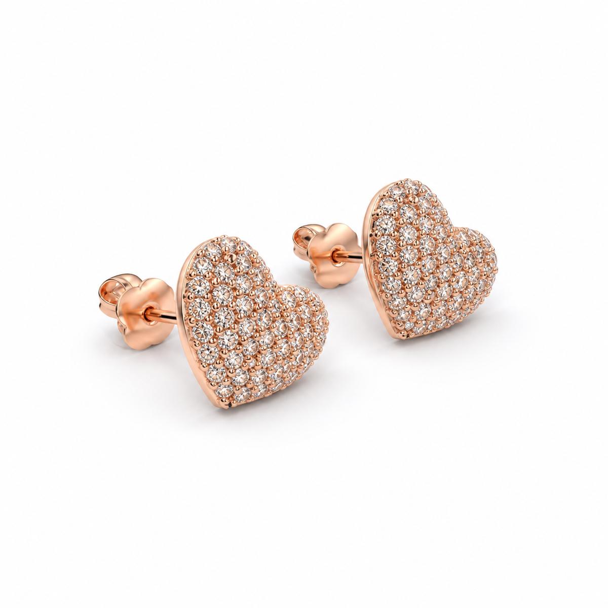 Rose Gold Amora Pave Heart Earrings product image 6