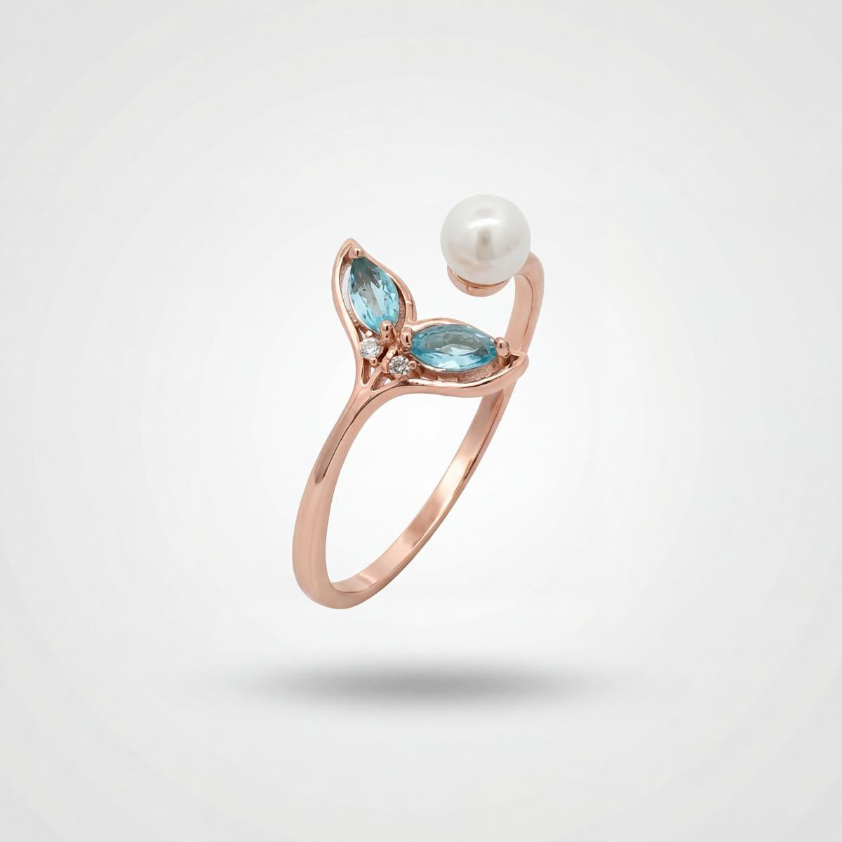 Rose Gold Adjustable Aqua Bloom Ring product image 1