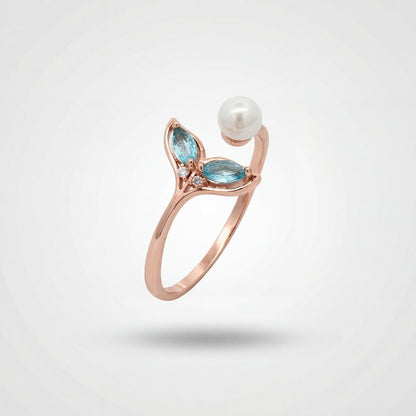 Rose Gold Adjustable Aqua Bloom Ring product image 1