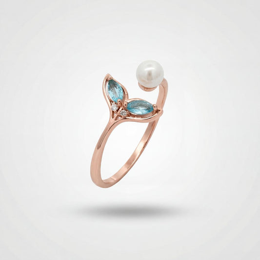 Rose Gold Adjustable Aqua Bloom Ring product image 1