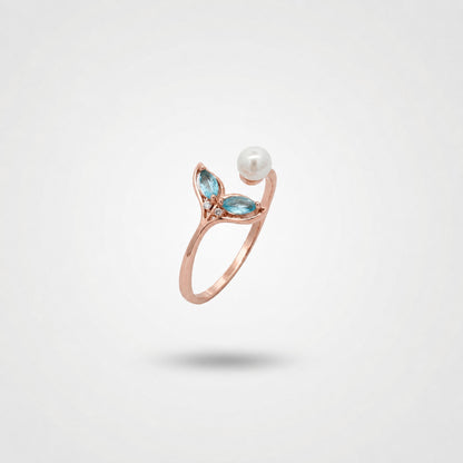 Rose Gold Adjustable Aqua Bloom Ring product image 2