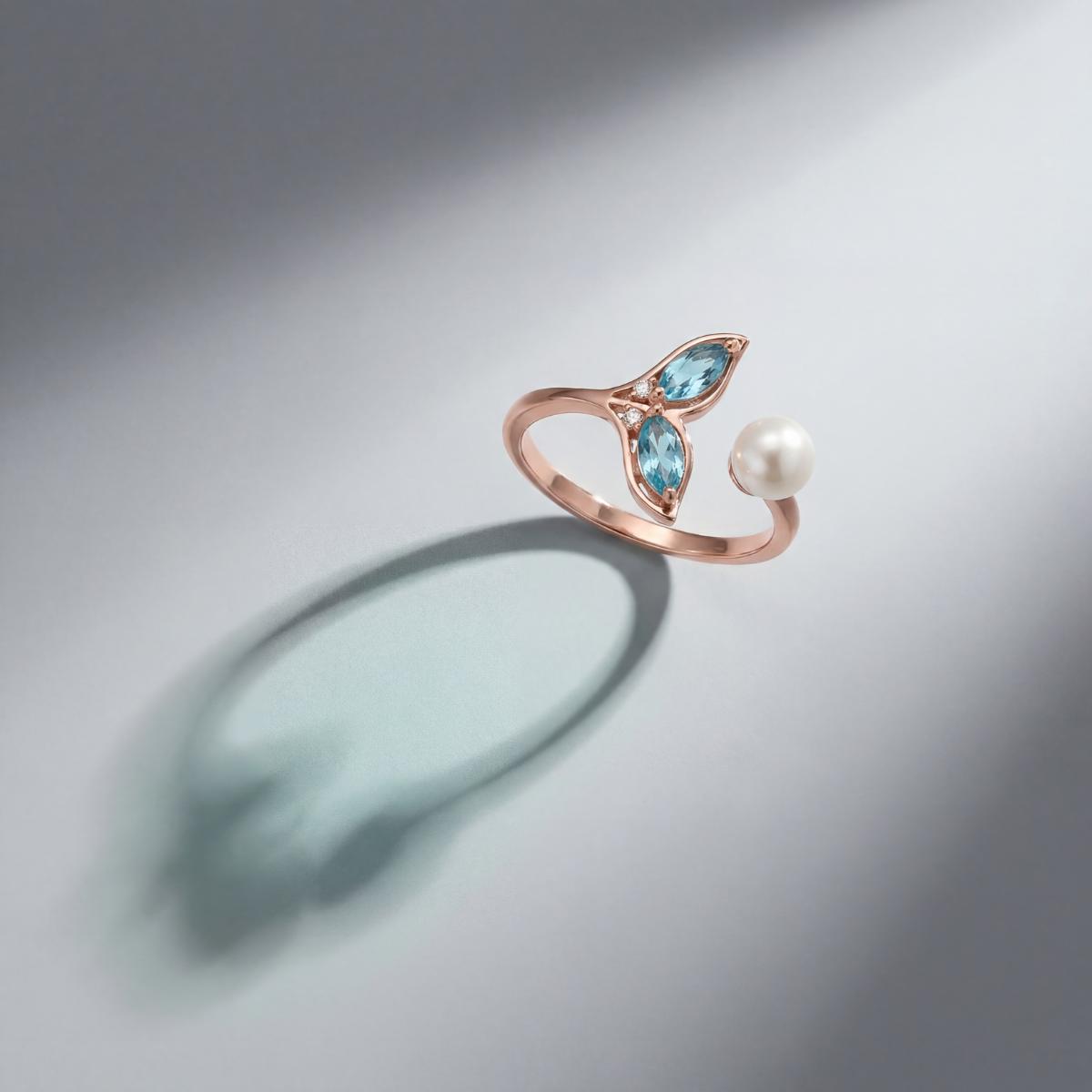 Rose Gold Adjustable Aqua Bloom Ring product image 3