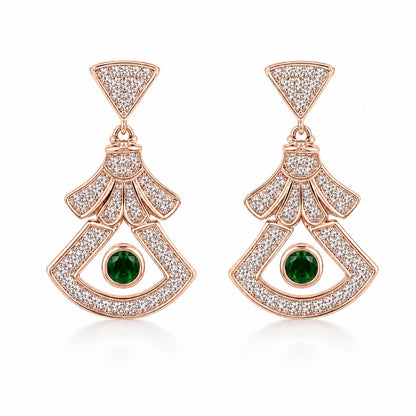 Rose Gold Arcadia Emerald Fan Earrings product image 1