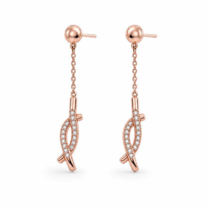 Rose Gold Astra Chain Arrow Earrings product image 1