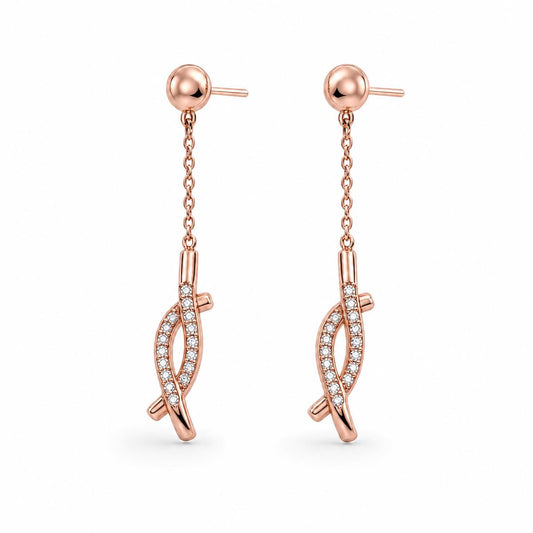 Rose Gold Astra Chain Arrow Earrings product image 1