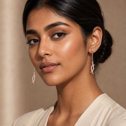 Rose Gold Astra Chain Arrow Earrings product image 8
