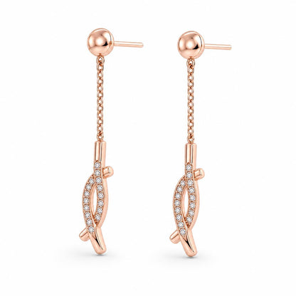 Rose Gold Astra Chain Arrow Earrings product image 3