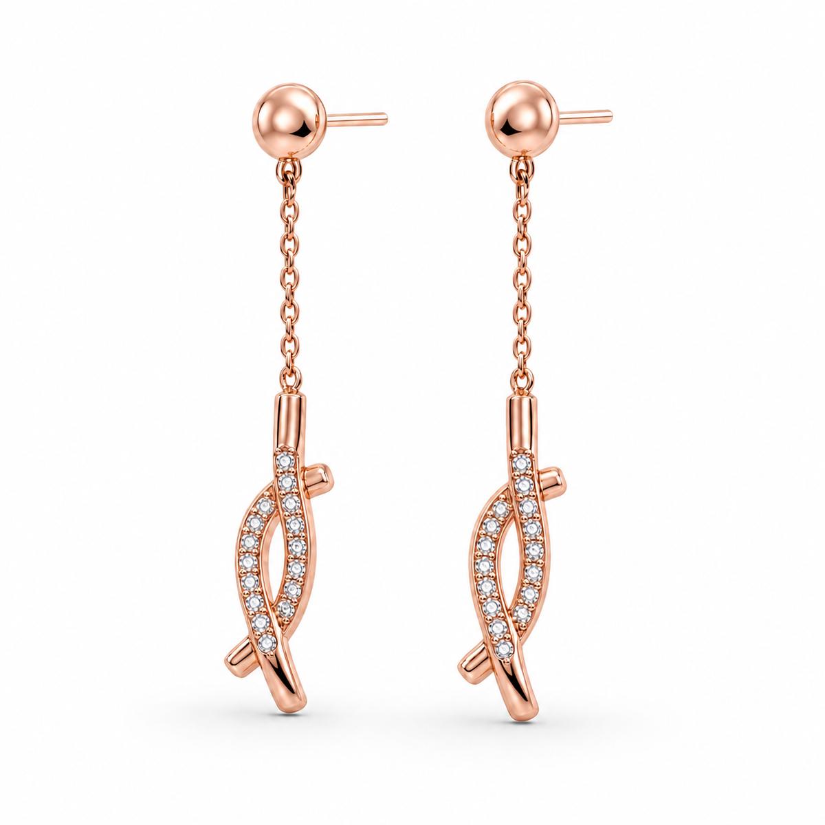 Rose Gold Astra Chain Arrow Earrings product image 2