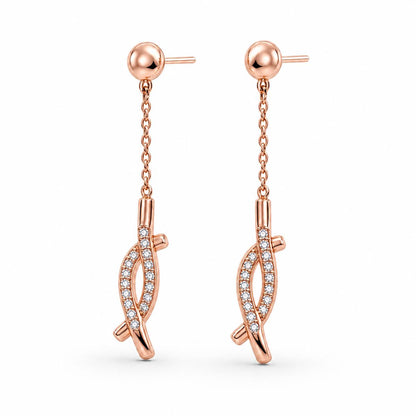 Rose Gold Astra Chain Arrow Earrings product image 2