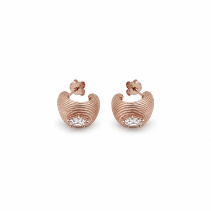 Rose Gold Astra Ridge Dome Earrings product image 1
