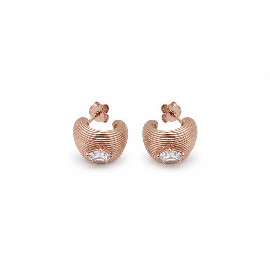 Rose Gold Astra Ridge Dome Earrings product image 1