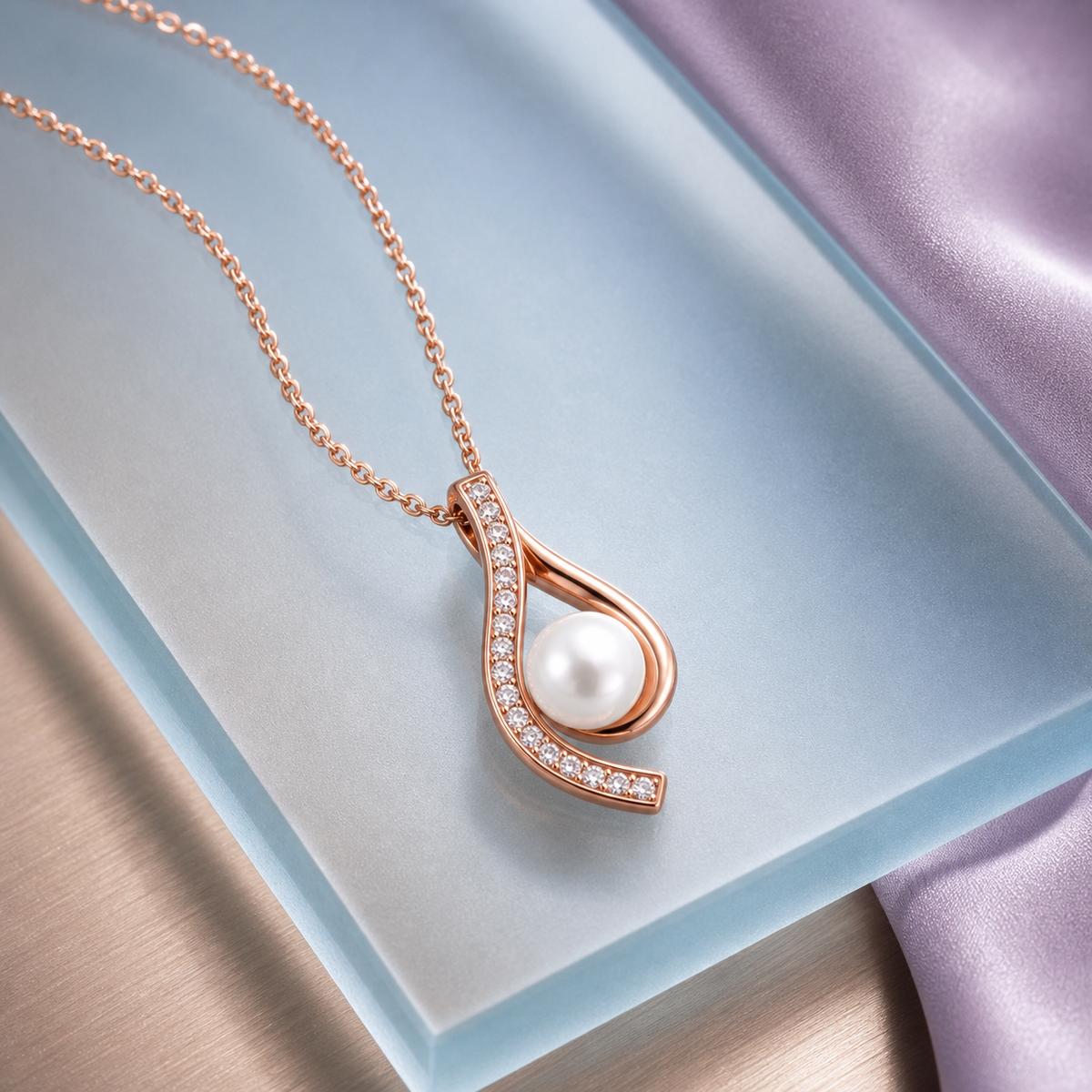 Rose Gold Aurelia Paisley Pendant product image 5
