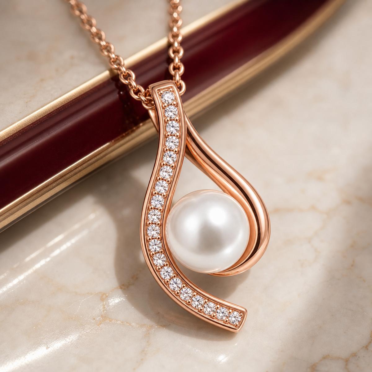 Rose Gold Aurelia Paisley Pendant design detail