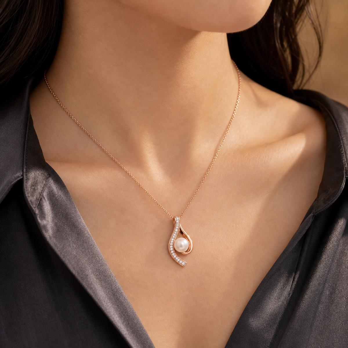 Rose Gold Aurelia Paisley Pendant product image 3