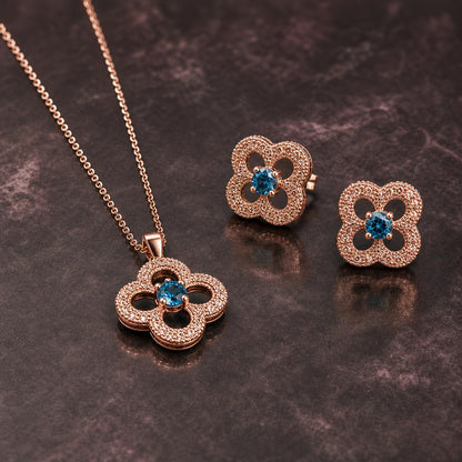 Rose Gold Azure Clover Bloom Jewellery Set product image 2