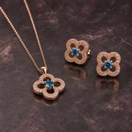 Rose Gold Azure Clover Bloom Jewellery Set product image 2