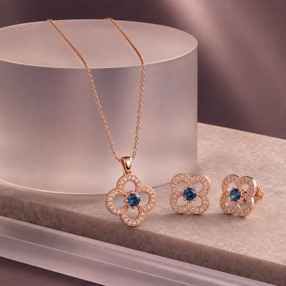 Rose Gold Azure Clover Bloom Jewellery Set product image 5