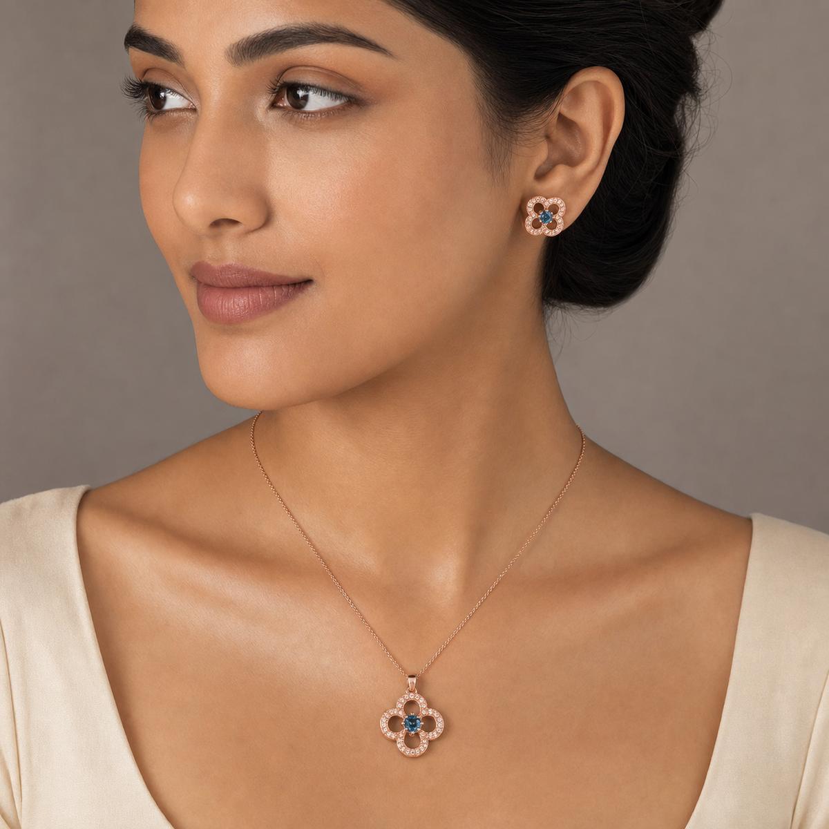 Rose Gold Azure Clover Bloom Jewellery Set product image 6