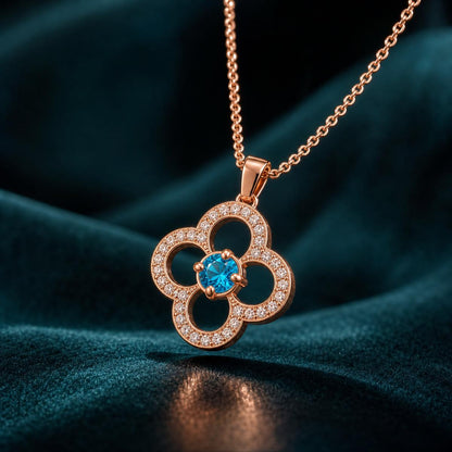 Rose Gold Azure Clover Pendant product image 5