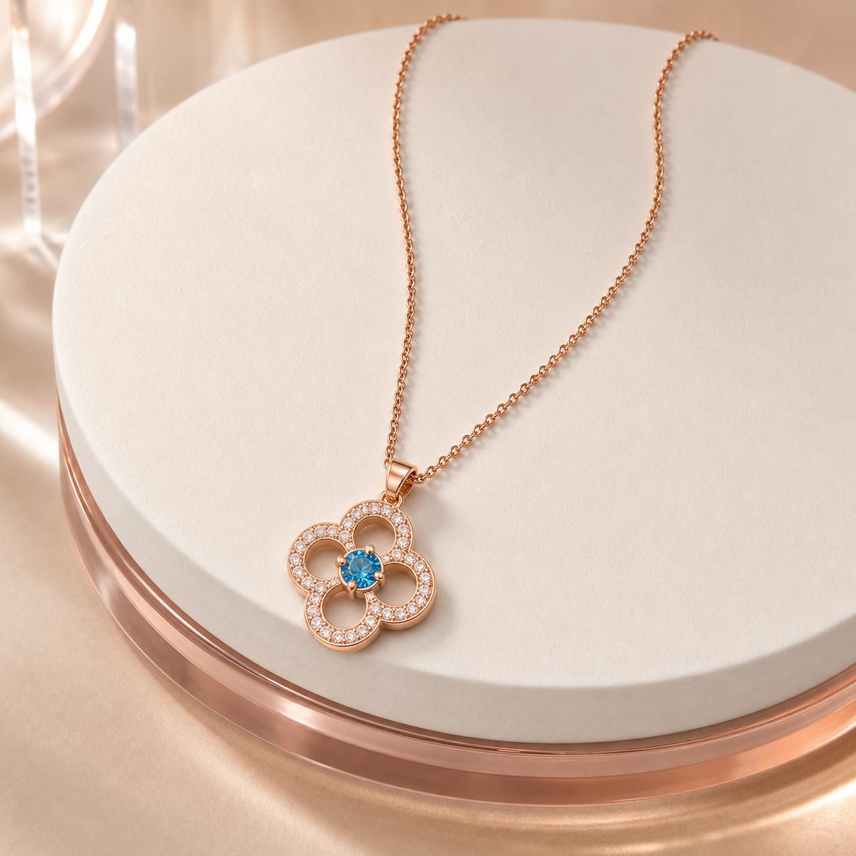 Rose Gold Azure Clover Pendant product image 6
