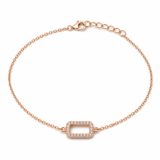 Rose Gold Baguette Frame Anklet product image 2