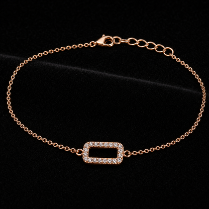 Rose Gold Baguette Frame Anklet product image 3
