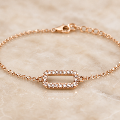 Rose Gold Baguette Frame Anklet product image 2