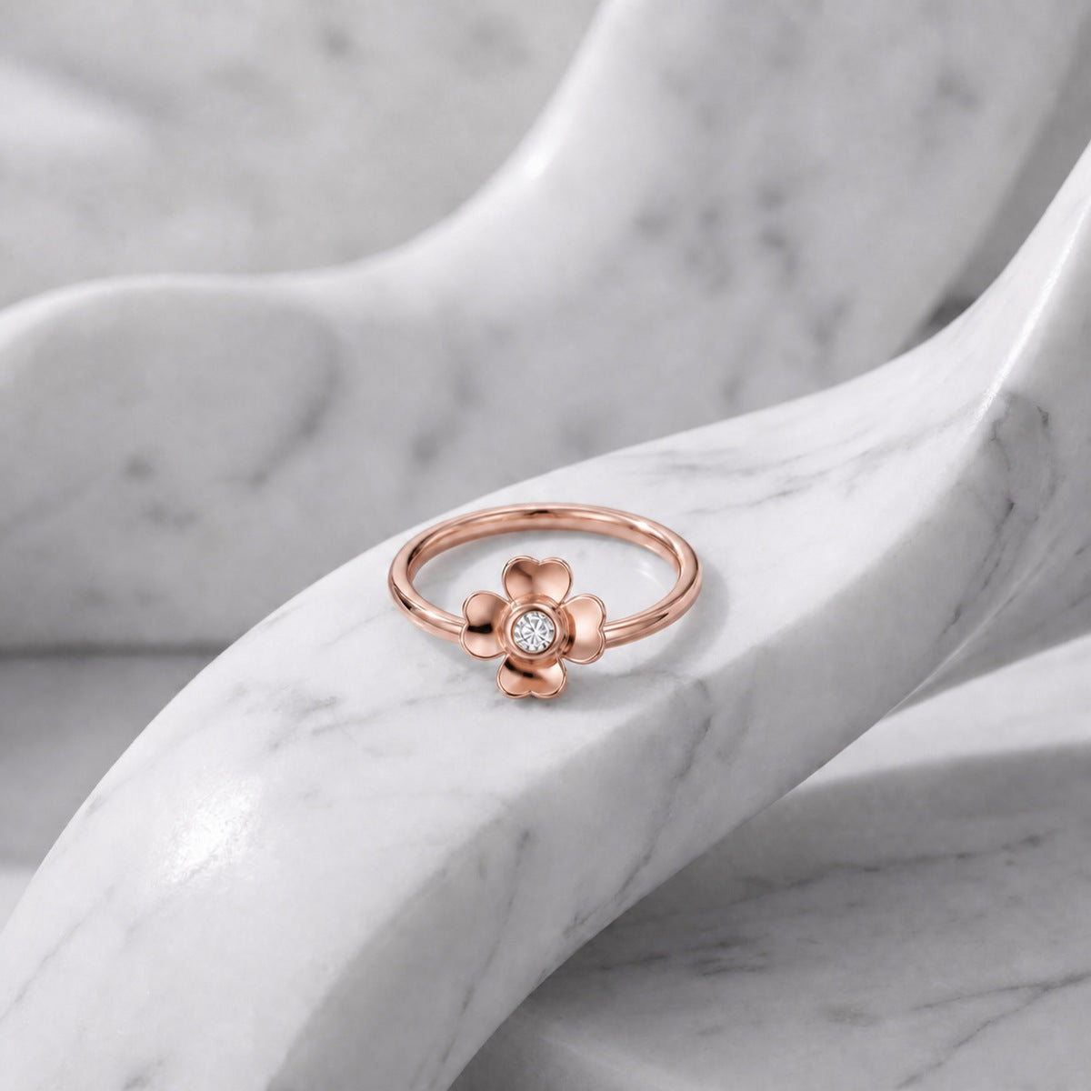 Rose Gold Blossom Charm Ring product image 3