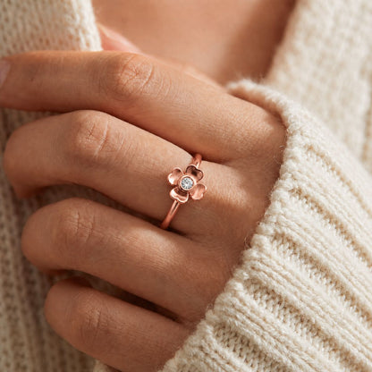 Rose Gold Blossom Charm Ring product image 4