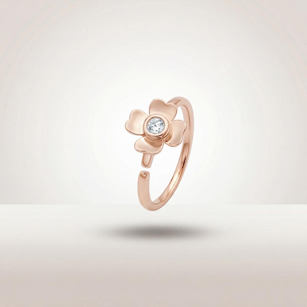 Rose Gold Blossom Charm Ring product image 1
