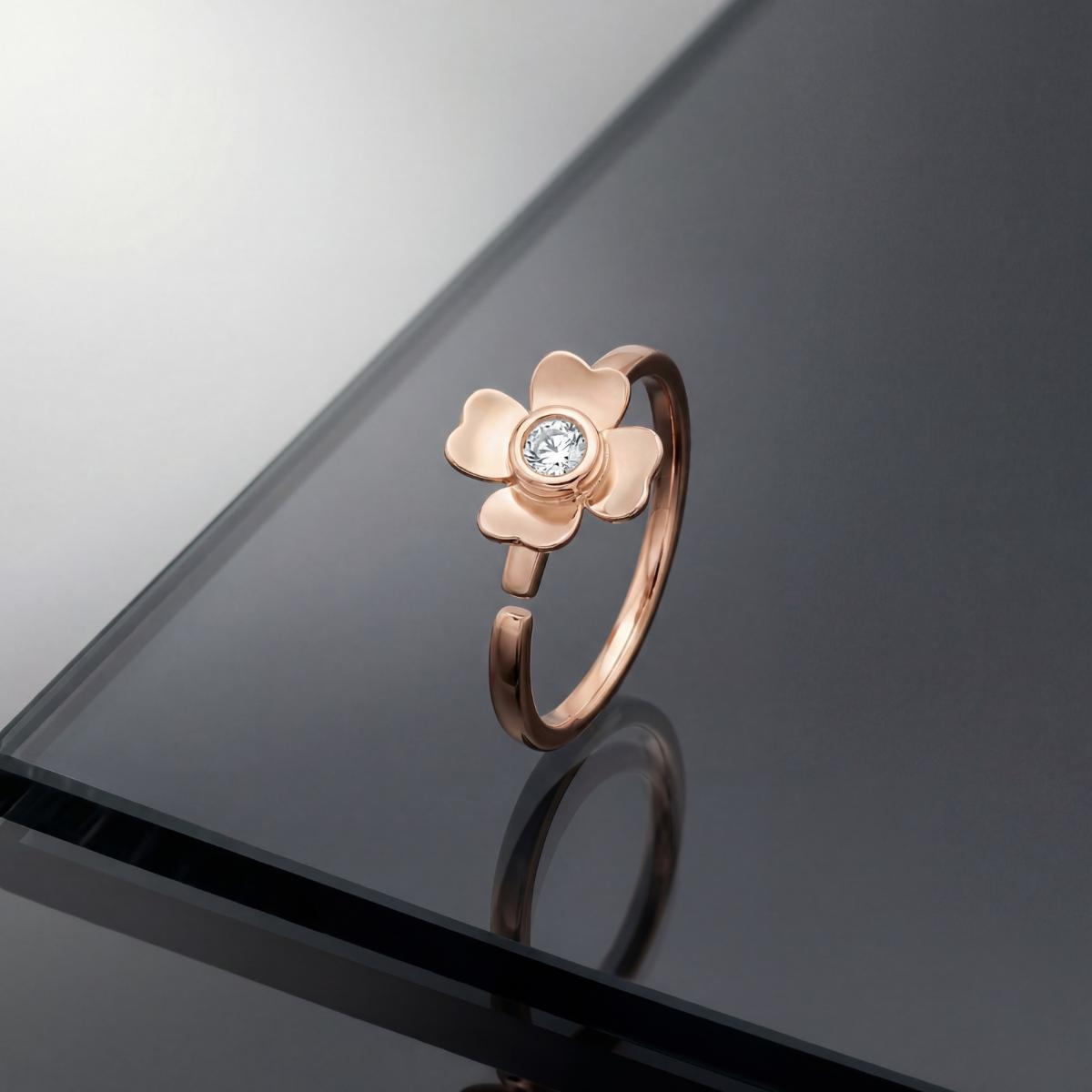 Rose Gold Blossom Charm Ring product image 3