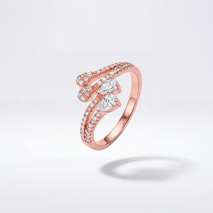 Rose Gold Adjustable Blush Teardrop Ring product image 1