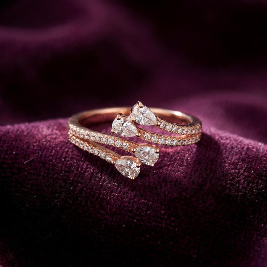 Rose Gold Adjustable Blush Teardrop Ring product image 2