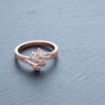 Rose Gold Adjustable Blush Teardrop Ring product image 3