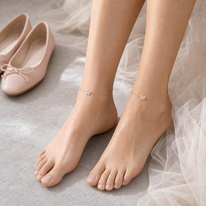 Rose Gold Bow Cross Anklet product image 9