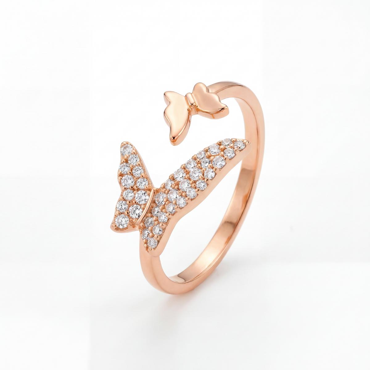 Rose Gold Adjustable Butterfly Spark Ring product image 1