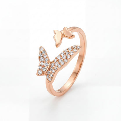 Rose Gold Adjustable Butterfly Spark Ring product image 1