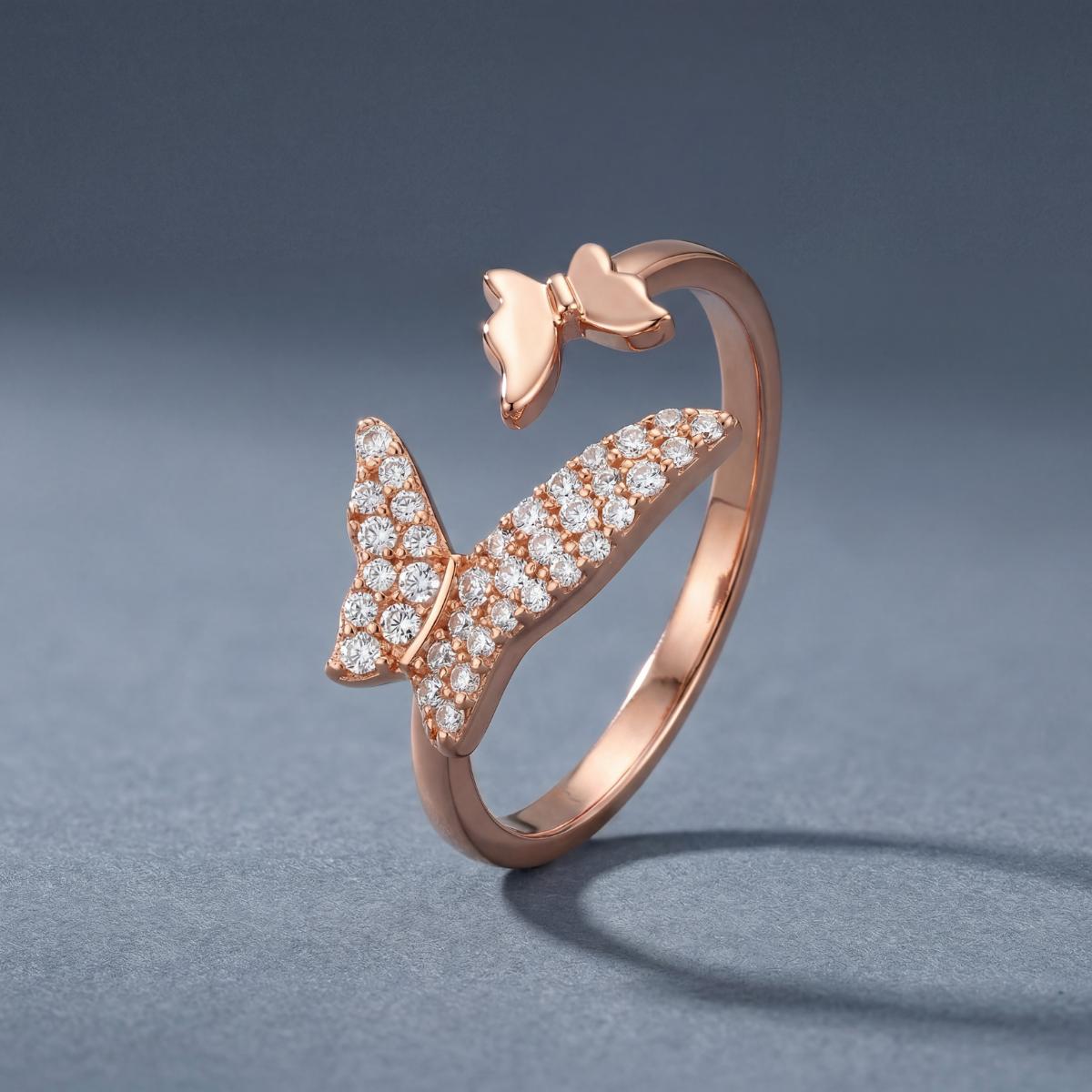 Rose Gold Adjustable Butterfly Spark Ring product image 2