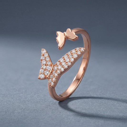 Rose Gold Adjustable Butterfly Spark Ring product image 2