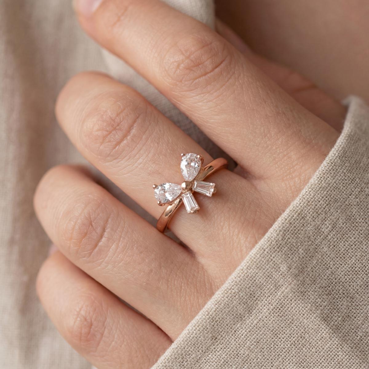 Rose Gold Celeste Bloom Ring design detail