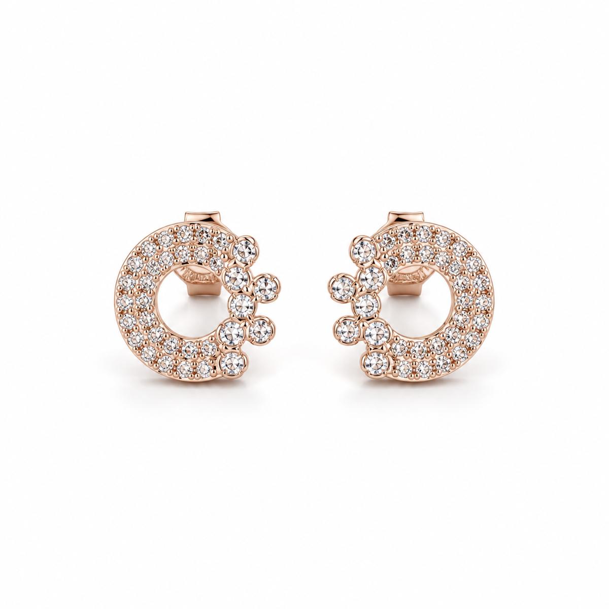 Rose Gold Celeste Crescent Cluster Earrings product image 1