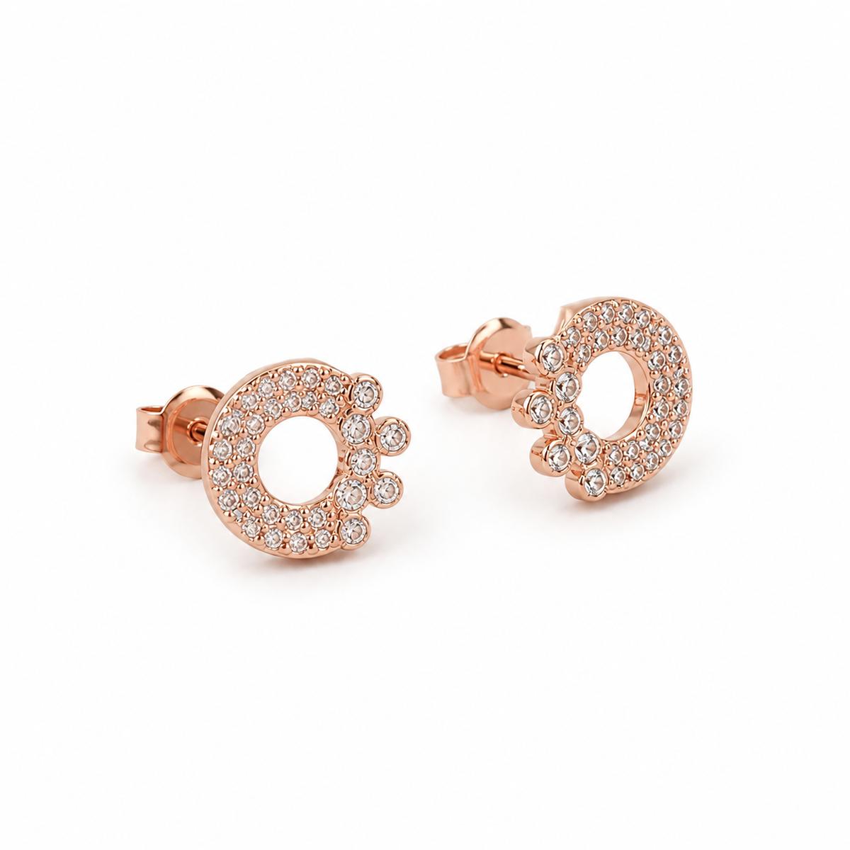 Rose Gold Celeste Crescent Cluster Earrings product image 6
