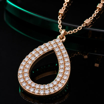 Rose Gold Celeste Dewdrop Pendant design detail
