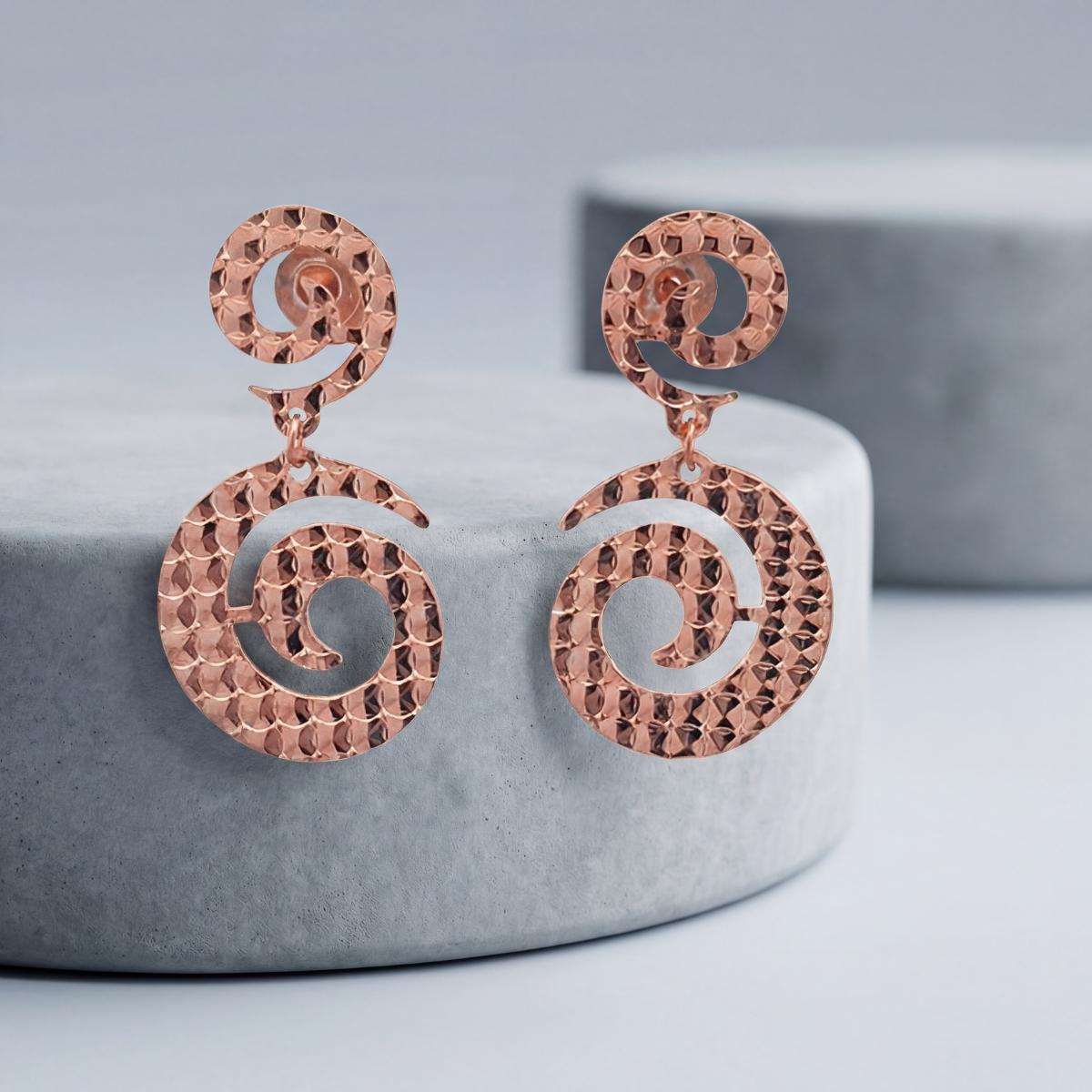 Rose Gold Celeste Spiral Drop Earrings product image 2