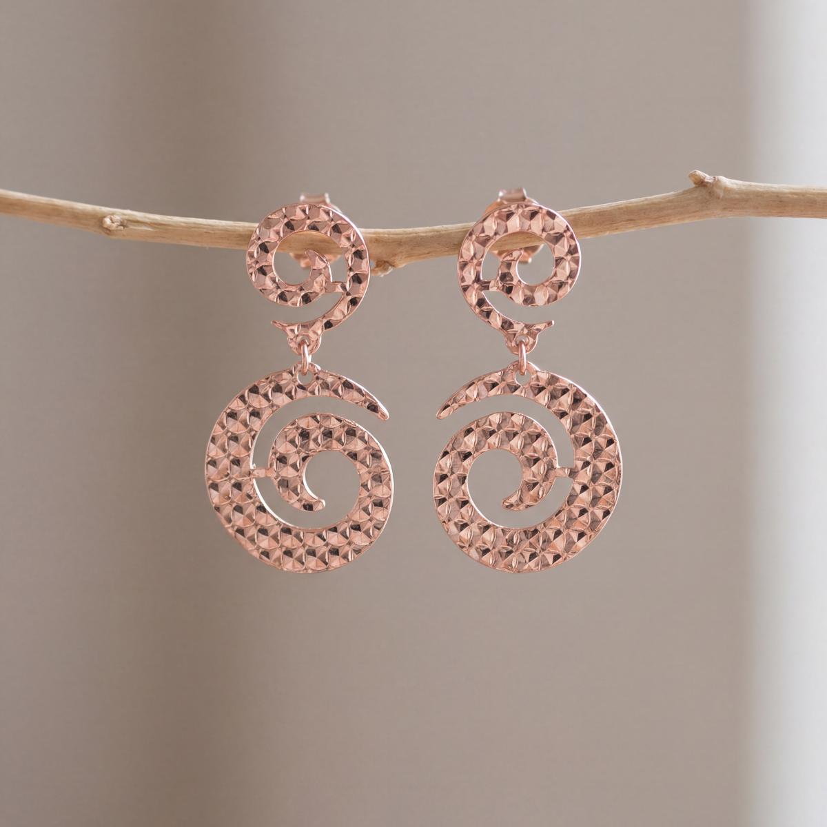 Rose Gold Celeste Spiral Drop Earrings product image 3