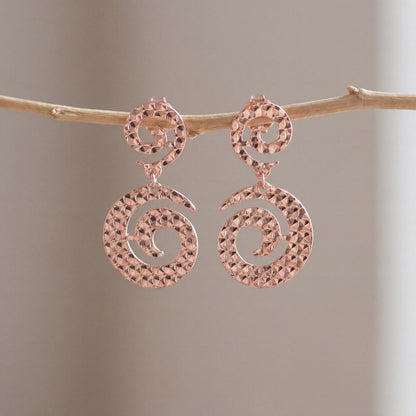 Rose Gold Celeste Spiral Drop Earrings product image 3