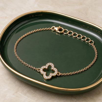 Rose Gold Clover Halo Anklet product image 5