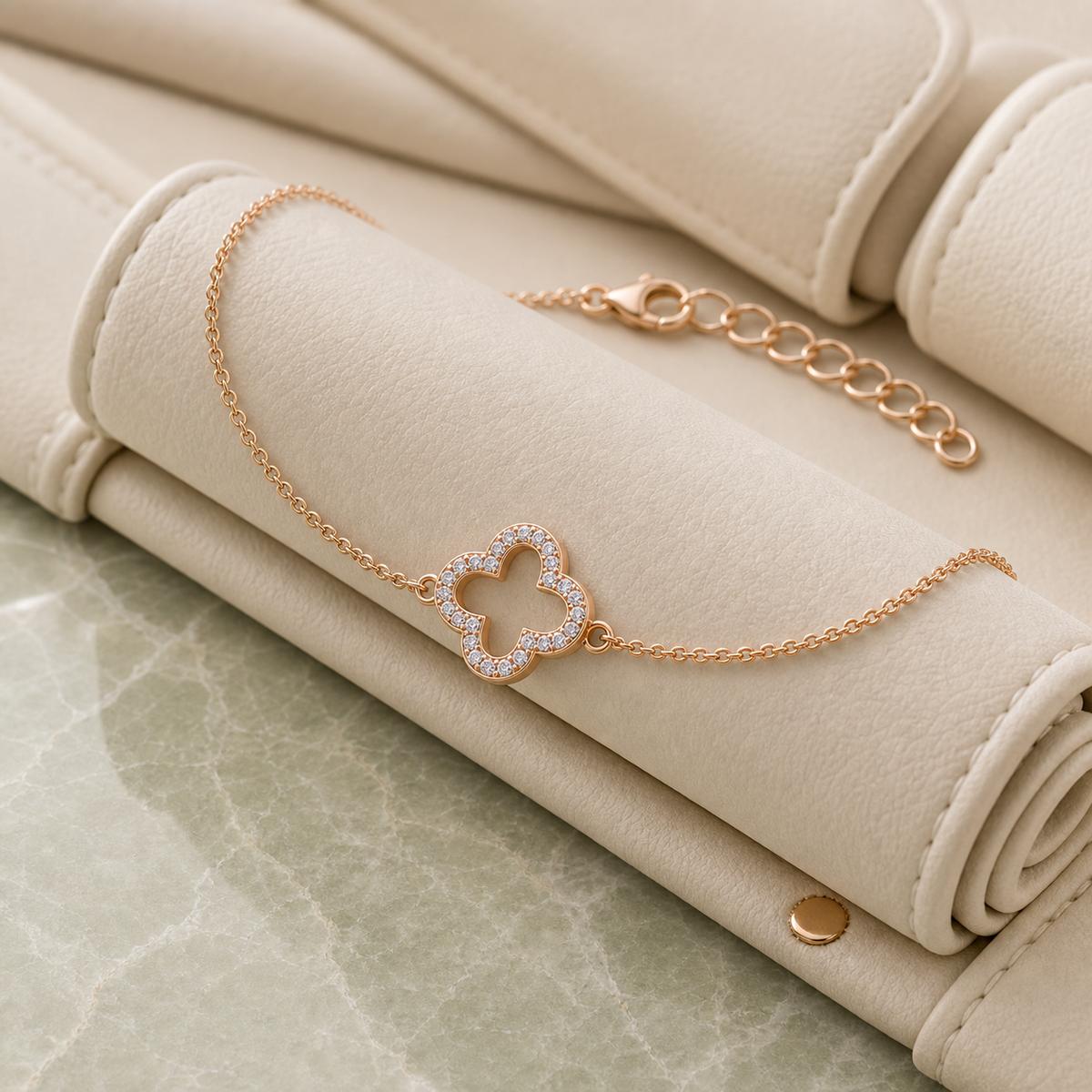 Rose Gold Clover Halo Anklet product image 6